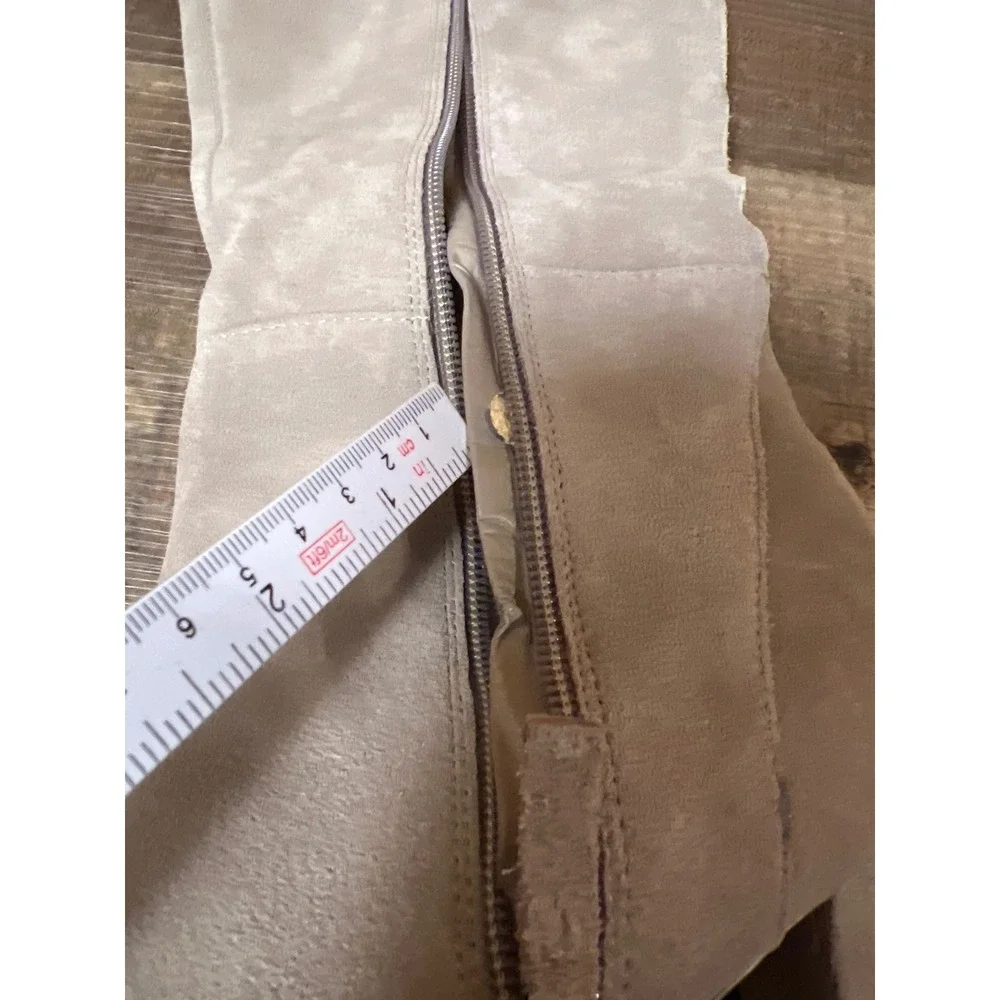 White‎ House Black Market Suede Leather Fold Over the KneeTall Boots Gray 7.5M